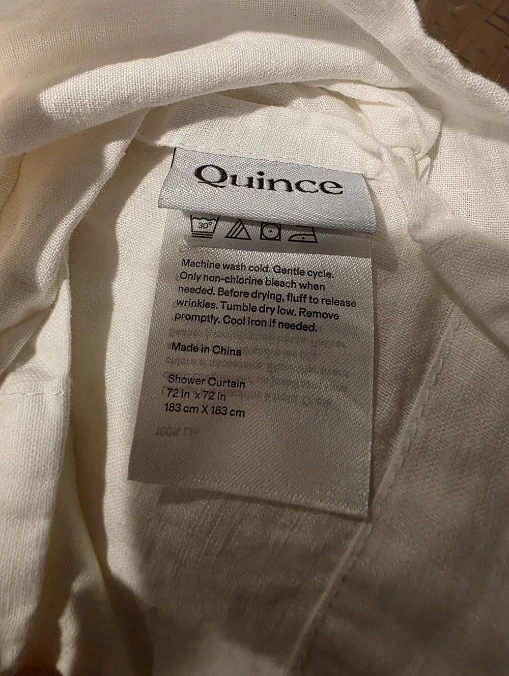 Quince European Linen Shower Curtain - White
